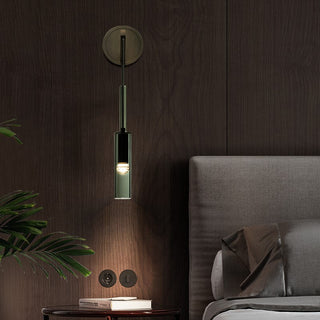 Arisha Modern LED Wandleuchte Schwarz Schlafzimmer/Bad Glas Metall-Purlicht