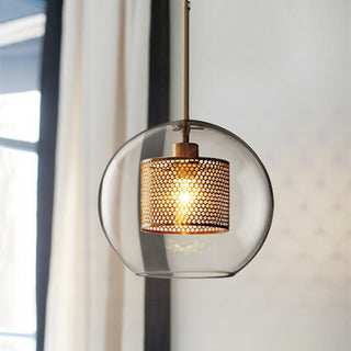Valentina Industrie LED Pendelleuchte, Glas, Kugel, Esszimmer-Purlicht