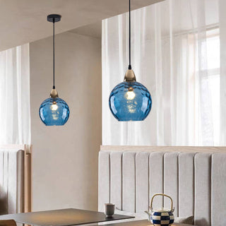 Aria Design LED Bunte Pendelleuchte Glaskugel 1 Flammig Esstisch-Purlicht