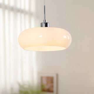 Aria Modern LED Pendelleuchte Weiß Glas Schlaf/Wohnzimmer-Purlicht