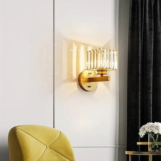 Kristy Modern LED Wandleuchte Innen Schwarz Schlafzimmer Kristall/Metall-Purlicht