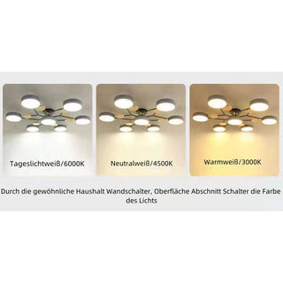Muto Deckenleuchte Holz Modern Rund LED Weiß Schlaf/Wohnzimmer-Purlicht