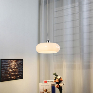 Aria Modern LED Pendelleuchte Weiß Glas Schlaf/Wohnzimmer-Purlicht