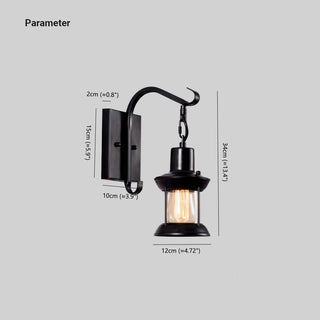 Silva Industrielle Retro Wandleuchte Schwarz/Bronze Innen Metall/Glas-Purlicht