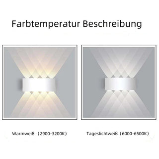 Ray Außenwandleuchte Modern Rechteck LED Weiß Metall Terrasse-Purlicht