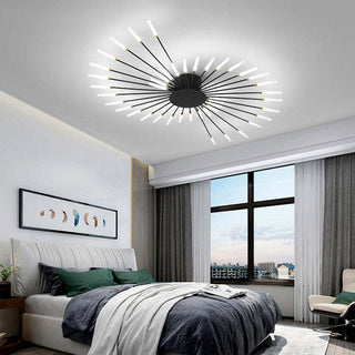 Arisha Industrial LED Deckenleuchte Schwarz/Gold Wohnzimmer Metall-Purlicht