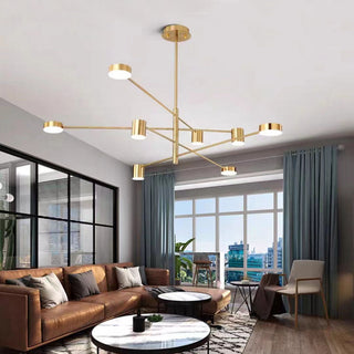 Arisha Modern Industrie Zweig LED Pendelleuchte Schwarz/Gold Schlaf/Wohnzimmer Metall-Purlicht