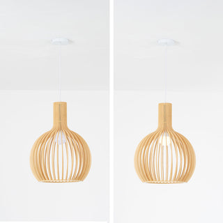 Muto Hölzerne Vogelkäfig-Lampe Pendelleuchte Holz Esszimmer-Purlicht