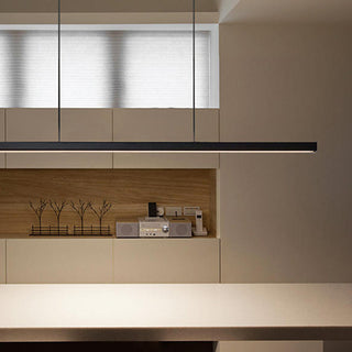 Arisha Pendelleuchte Linear Metall&Holz Modern LED Schwarz/Weiß Wohnzimmer-Purlicht