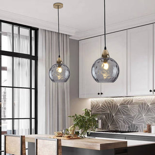 Aria Design LED Bunte Pendelleuchte Glaskugel 1 Flammig Esstisch-Purlicht