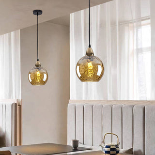 Aria Design LED Bunte Pendelleuchte Glaskugel 1 Flammig Esstisch-Purlicht
