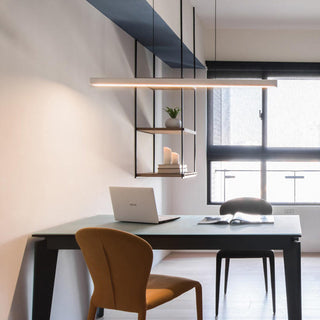Arisha Pendelleuchte Linear Metall&Holz Modern LED Schwarz/Weiß Wohnzimmer-Purlicht