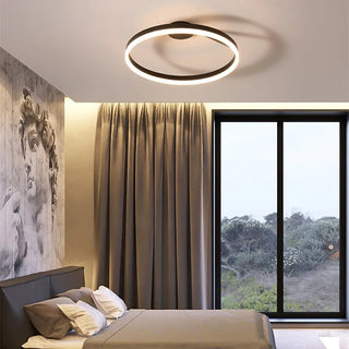 Arisha Deckenleuchte Ring Modern LED Schwarz/Weiß Wohnzimmer Flur Metall-Purlicht