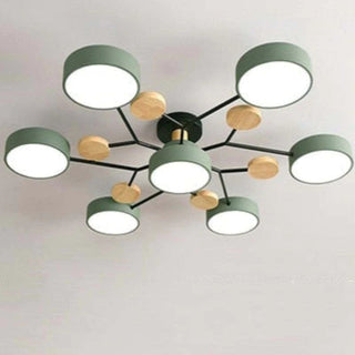 Muto Deckenleuchte Holz Modern Rund LED Weiß Schlaf/Wohnzimmer-Purlicht