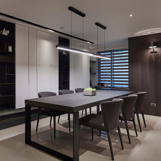 Arisha Pendelleuchte Linear Metall&Holz Modern LED Schwarz/Weiß Wohnzimmer-Purlicht