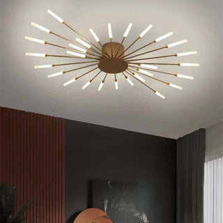 Arisha Industrial LED Deckenleuchte Schwarz/Gold Wohnzimmer Metall-Purlicht