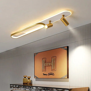 Aim Linear LED Deckenleuchte Schwarz/Gold Wohnzimmer Modern-Purlicht