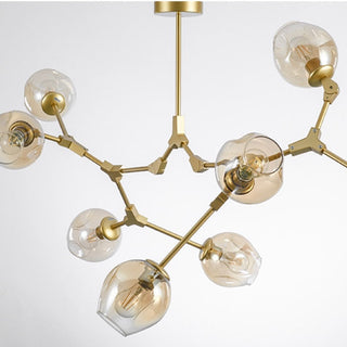 Valentina Pendelleuchte Schwarze/Gold Wohnzimmer/Schlafzimmer Glas-Purlicht