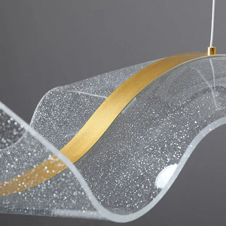 Kristy Pendelleuchte Designer Wave Acrylic, Weiß/Gold, Esszimmer-Purlicht