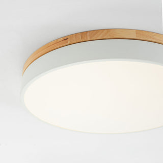 Aria Modern LED Deckenleuchte Rund, Weiß/Gelb/Grün/Grau, Schlafzimmer, Metall Holz-Purlicht