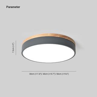 Aria Modern LED Deckenleuchte Rund, Weiß/Gelb/Grün/Grau, Schlafzimmer, Metall Holz-Purlicht