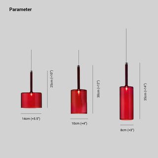 Aria Modern Zylinder LED Pendelleuchte Klar/Rot/Orange/Grau Esstisch Glas-Purlicht