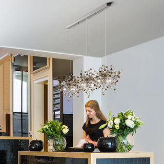 Olivia Morden LED Kronleuchter Gold/Silber Sputnik Ess/Wohnzimmer Metall-Purlicht