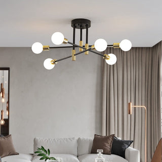 Valentina Modern Deckenleuchte Kugel Wohnzimmer Schlafzimmer Scharz/Gold Metall-Purlicht