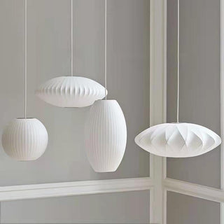 Ritta Modern LED Pendelleuchte Weiß Wohnzimmer/Esstisch Metall&Stoff-Purlicht