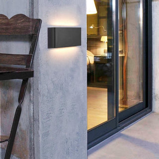 Ray Modern Wasserdichte LED Wandleuchte Rechteckig Innen/Außen Weiß/Schwarz Metall-Purlicht