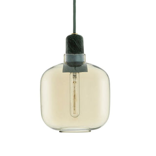 Valentina Designer Zylinder LED Pendelleuchte Bernstein/Rauchgrau Wohnzimmer Marmor/Glas-Purlicht