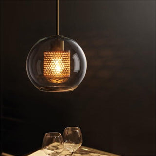 Valentina Industrie LED Pendelleuchte, Glas, Kugel, Esszimmer-Purlicht