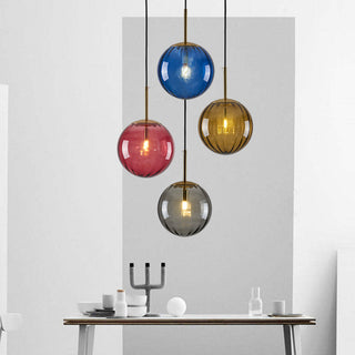 Valentina Modern Glaskugel LED Pendelleuchte Grau/Blau/Rot/Kaffee/Bernsteinfarben Esstisch Glas Metall-Purlicht