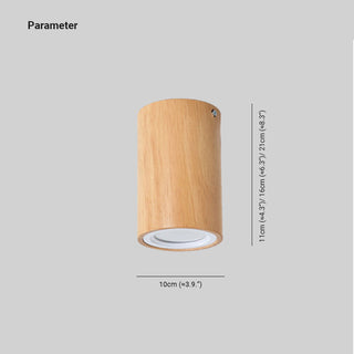 Muto LED Deckenleuchte Zylinder, Flur/Küche, Holz Acryl-Purlicht