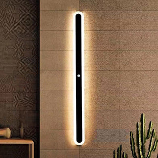 Arisha Linear LED Dimmbar Außenwandleuchte Schwarz Flur Terrasse Metall-Purlicht