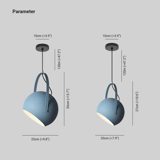 Aria Kugel LED Pendelleuchte Gelb/Blau/Grau Esszimmer-Purlicht