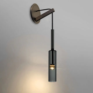 Arisha Modern LED Wandleuchte Schwarz Schlafzimmer/Bad Glas Metall-Purlicht