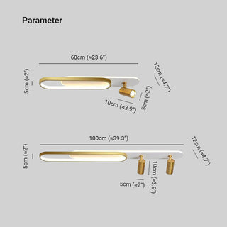 Aim Linear LED Deckenleuchte Schwarz/Gold Wohnzimmer Modern-Purlicht