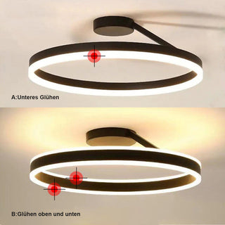 Arisha Deckenleuchte Ring Modern LED Schwarz/Weiß Wohnzimmer Flur Metall-Purlicht