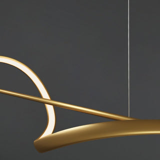 Arisha Modern LED Pendelleuchte Linear, Schwarz/Gold, Esstisch, Metall/Acryl-Purlicht