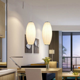 Ritta Modern LED Pendelleuchte Weiß Wohnzimmer/Esstisch Metall&Stoff-Purlicht