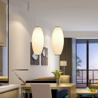 Ritta Modern LED Pendelleuchte Weiß Wohnzimmer/Esstisch Metall&Stoff-Purlicht