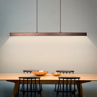 Arisha Moderne LED Pendelleuchte Linear Schwarz/Braun Esszimmer Metall-Purlicht
