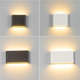 Ray Modern Wasserdichte LED Wandleuchte Rechteckig Innen/Außen Weiß/Schwarz Metall-Purlicht