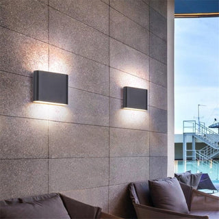 Ray Modern Wasserdichte LED Wandleuchte Rechteckig Innen/Außen Weiß/Schwarz Metall-Purlicht
