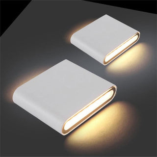 Ray Modern Wasserdichte LED Wandleuchte Rechteckig Innen/Außen Weiß/Schwarz Metall-Purlicht
