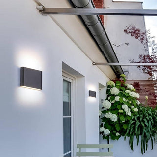 Ray Modern Wasserdichte LED Wandleuchte Rechteckig Innen/Außen Weiß/Schwarz Metall-Purlicht
