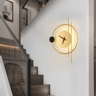 Arisha Modern Rund Uhr LED Innenwandleuchte Metall Acryl Schlafzimmer Wohnzimmer-Purlicht