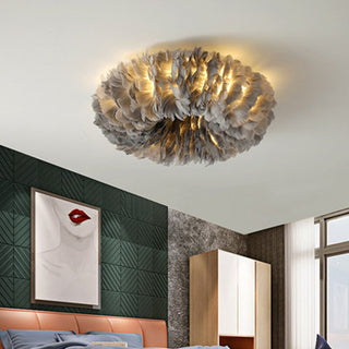 O'Moore Boho LED Deckenleuchte Weiß/Gelb/Grau Metall Schlafzimmer-Purlicht
