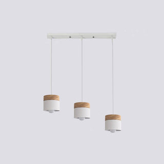 Aria Pendelleuchte Arisha Zylinder LED Grau/Weiß/Gelb/Grün Wohnzimmer Holz-Purlicht